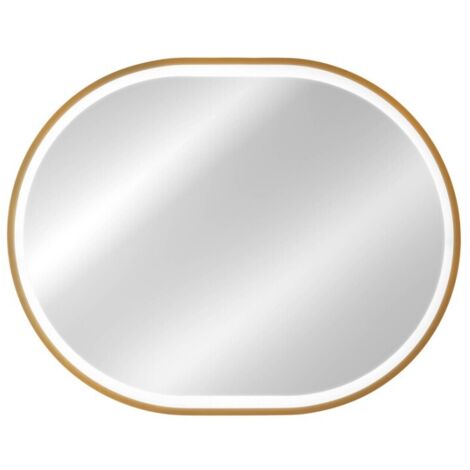 Specchio bagno LED dorato ovale 90x70 cm design
