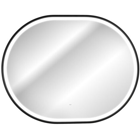 Specchio bagno LED dorato ovale 90x70 cm design