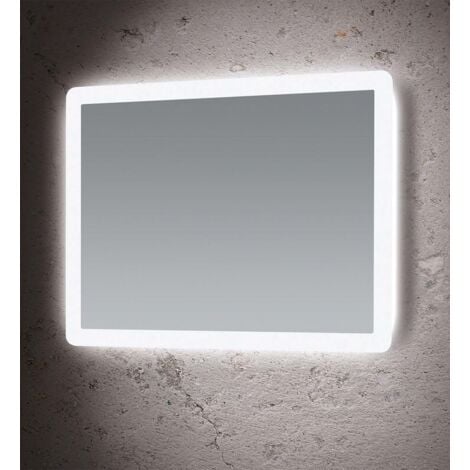 Specchio Bagno Led Retroilluminato Reversibile Satinato 60x80 18W Feridras