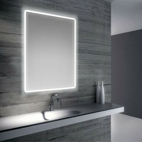 Specchio led 60x80 cm reversibile luce fredda con cornice satinata