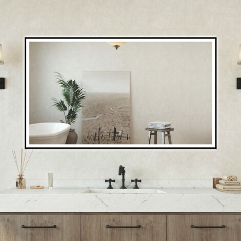Specchio bagno Rettangolare 100x60cm Retroilluminato Con Led, Antiappannamento + 3 Luci