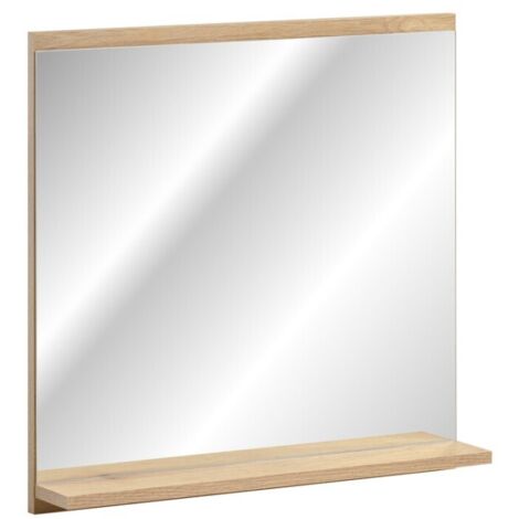 Specchio bagno rettangolare 57x60 cm con bordo contenitore