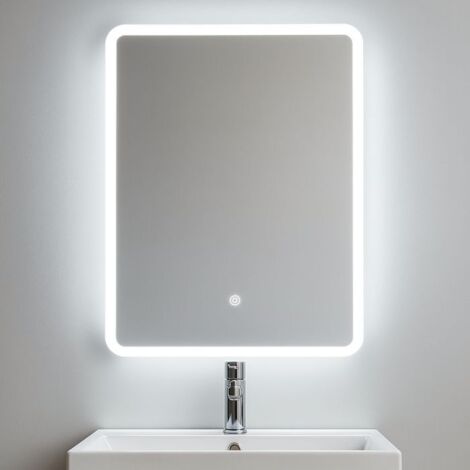 Specchio bagno rettangolare retroilluminato con led 70x50 cm