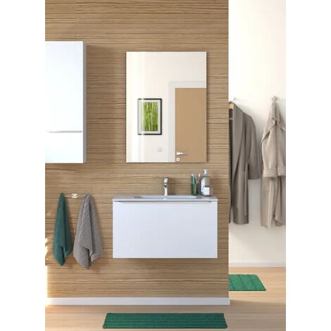 Specchio bagno contenitore Pozzi Ginori 80x80 cm teak