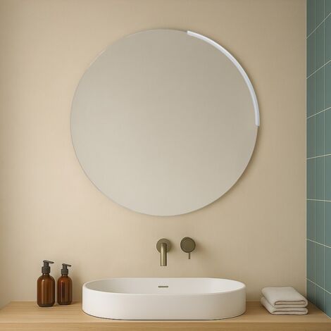 Specchio bagno rotondo con luce a led integrata da 70cm