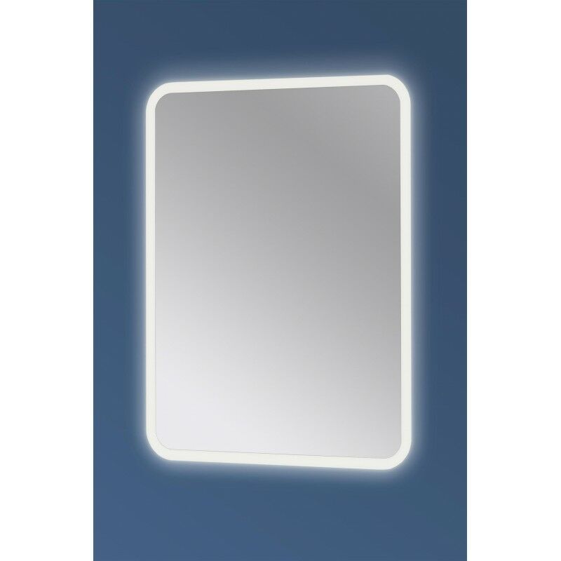 Image of Specchio bagno stondato con led 80x60 cm Senza accensione a sfioro Senza Kit Bluetooth Specchio senza antifog
