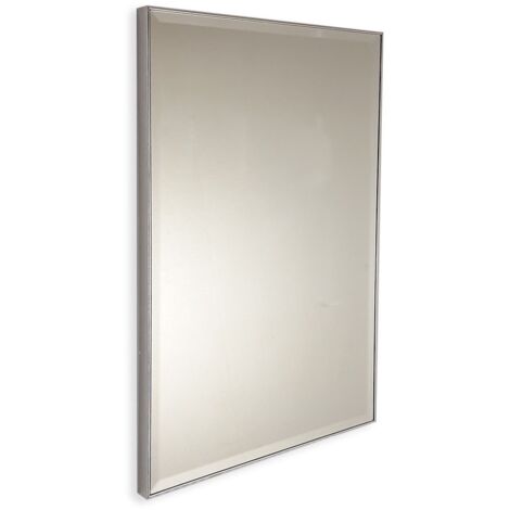 Specchio bagno su misura con bordi bisellati e cornice  fino a 140 cm  fino a 50 cm