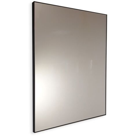 Specchio bagno su misura con cornice perimetrale nera fino a 110 cm fino a 90 cm