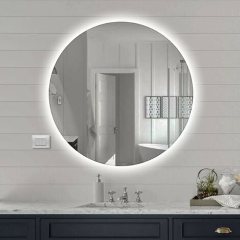 Specchio bagno tondo LED diametro 60 cm retroilluminato con luce fredda