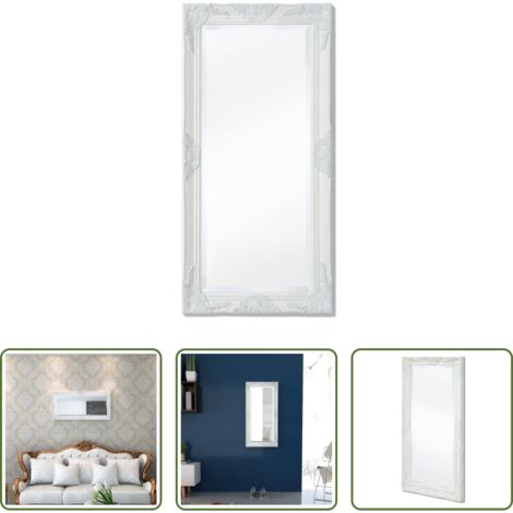 Specchio barocco -  Specchio da Parete Stile Barocco 100x50 cm Bianco