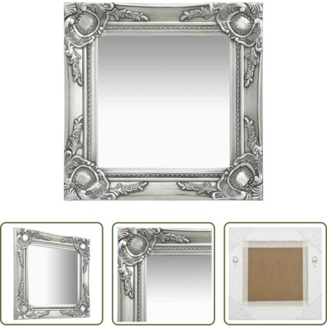 Specchio barocco -  Specchio da Parete Stile Barocco 40x40 cm Argento