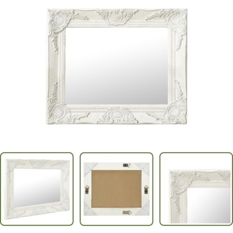 Specchio barocco -  Specchio da Parete Stile Barocco 50x40 cm Bianco
