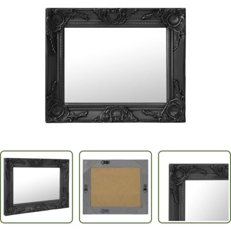 Specchio barocco -  Specchio da Parete Stile Barocco 50x40 cm Nero
