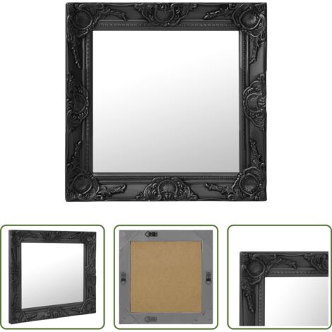 Specchio barocco -  Specchio da Parete Stile Barocco 50x50 cm Nero