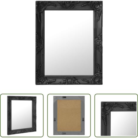 Specchio barocco -  Specchio da Parete Stile Barocco 50x60 cm Nero