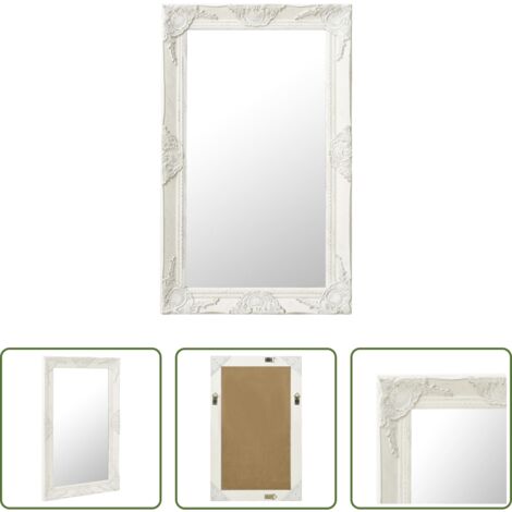 Specchio barocco -  Specchio da Parete Stile Barocco 50x80 cm Bianco