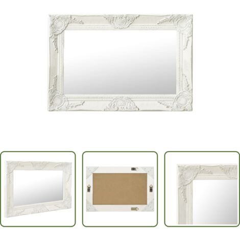 Specchio barocco -  Specchio da Parete Stile Barocco 60x40 cm Bianco