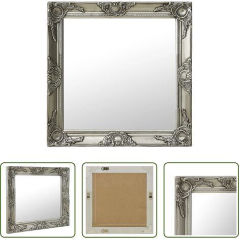 Specchio barocco -  Specchio da Parete Stile Barocco 60x60 cm Argento