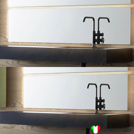 Specchio COMPAB Retroilluminato Led 35 x 140 cm - Made In Italy - 15W - Led Posteriore - Risparmio Energetico Classe A
