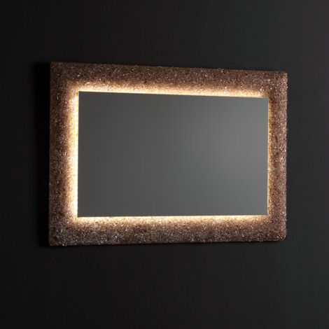 Specchio con cornice in vetro fuso 90x62