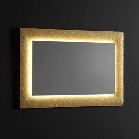 Specchio con cornice in vetro fuso 90x62