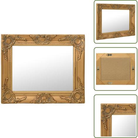 Specchio con cornice - vidaXL Specchio da Parete Stile Barocco 50x40 cm Oro -