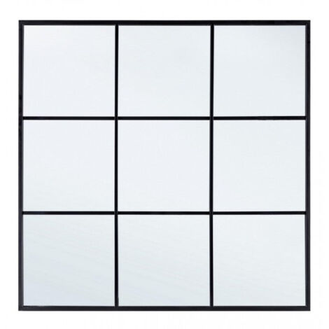 Specchio con Cornice Window Nucleos Nero in Metallo