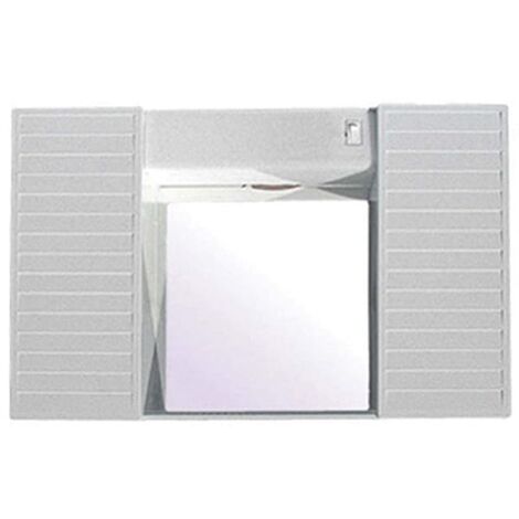 SPECCHIO CON DUE ANTINE Mensola e Luci Accessori Bagno Bianco