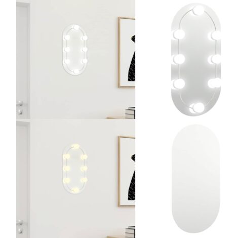 Specchio con Luci LED 40x20 cm Ovale in Vetro - Luci LED per specchio - Specchio illuminato