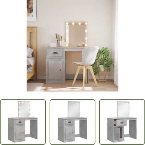 Specchio con luci LED -  Toeletta con Luci LED Grigio Cemento 90x42x132,5 cm