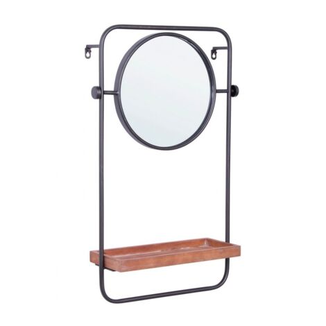 Specchio con mensola in acciaio "Reflector" -43 X 15 X 70 h cm