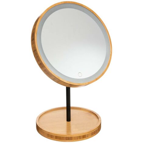 Specchio con supporto a led 18cm in bambù - 5five