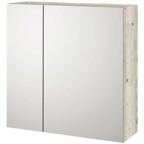 Specchio Contenitore 2 ante VANITY-S pino artico in melaminico e vetro e metallo