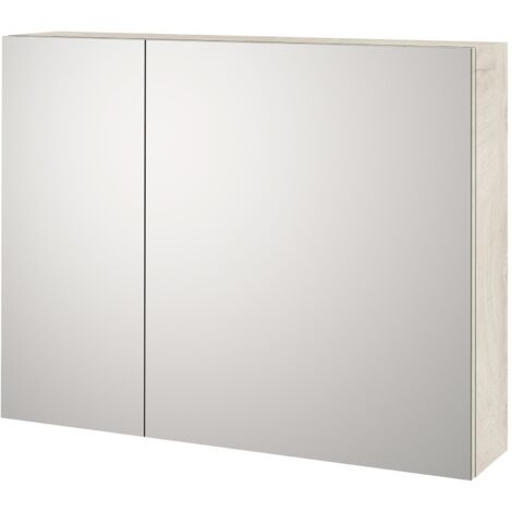 Specchio Contenitore 2 ante VANITY-S rovere alaska in melaminico e vetro e metallo
