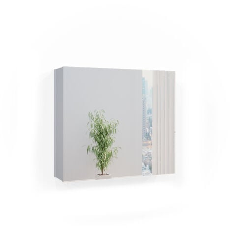 Specchio contenitore bagno Kate, Bianco, 67 x 59.2 cm, Vicco