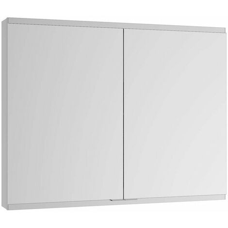 Specchio contenitore Royal Modular 2.0 1000x900x120mm prolunga a parete anodizzata argento, 2 prese KEUCO
