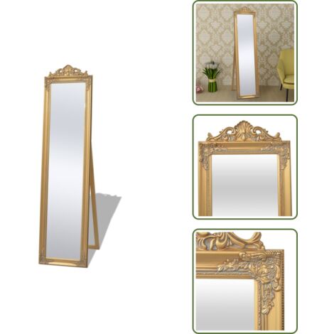Specchio Corridoio - vidaXL Specchio Autoportante Stile Barocco 160x40 cm Oro - Specchio Camera da Letto