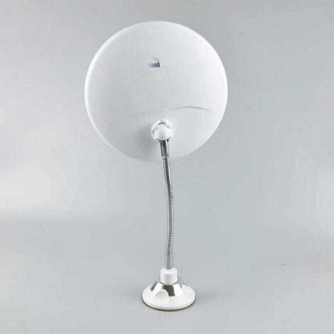 Specchio cosmetico a collo d'oca, ingrandimento 10x, illuminato a LED, con potente ventosa, girevole a 360 gradi, luce diurna, a batteria, s