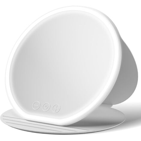 Specchio cosmetico con luce, specchio da viaggio pieghevole con più angoli di supporto, specchio per il trucco illuminato con controllo touch e illuminazione regolabile per bagno e uso esterno