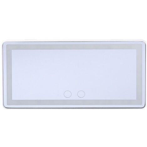 Specchio cosmetico per auto, parasole, illuminazione a LED, ricaricabile, regolabile in tre colori, materiale ABS/vetro/elastico, nero