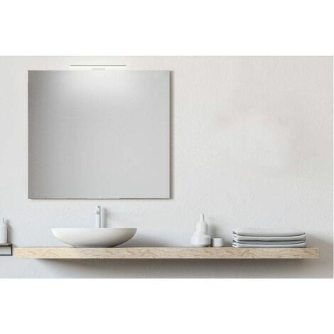 Specchio da bagno 70x70 cm con lampada led a luce fredda premium