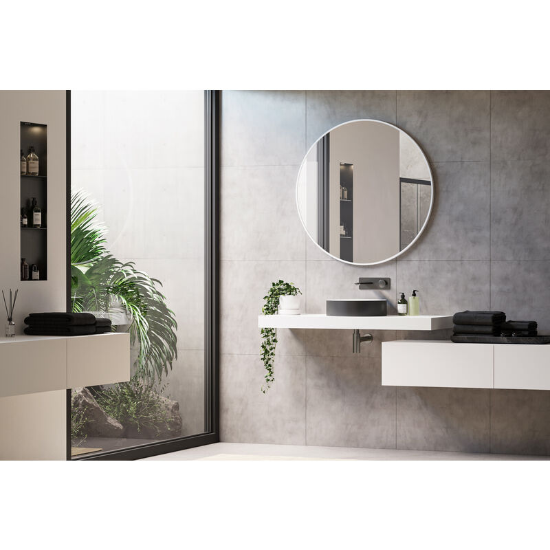 Bernstein - Specchio da bagno 8232 rotondo - colore e dimensioni della cornice selezionabili bianco, ø 100cm (de)