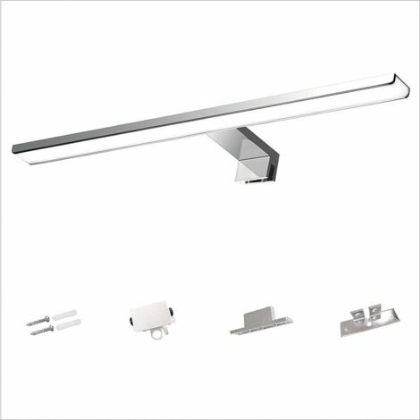 Specchio da bagno a LED da 30 cm, 6W, 230 volt, luce 6000K, interamente in alluminio, 3 in 1, impermeabile IP44 [Classe energetica E]