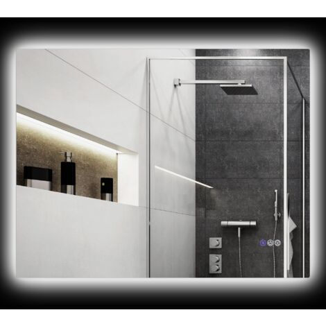 Specchio da Bagno Antiappannamento Retroilluminato LED Luminosità Regolabile 80x60x4 cm