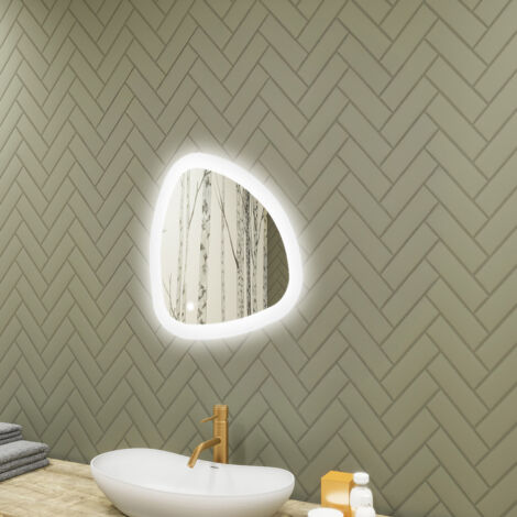 Specchio da bagno Artforma con illuminazione, 54x54, Interruttore touch, LED Dual, Specchio Irregolare