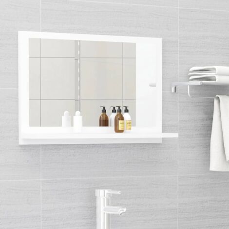 Specchio da Bagno Bianco 60x10,5x37 cm in Legno Multistrato vidaXL 192703