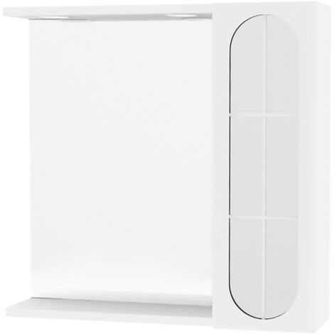 Specchio da Bagno con Illuminazione Led e Pensile Laterale Bianco Savinidue