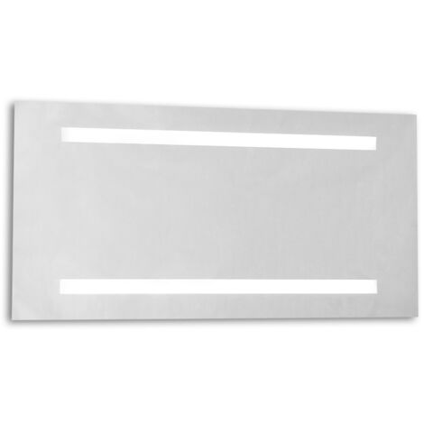 Specchio da bagno con illuminazione neon integrata e sabbiature