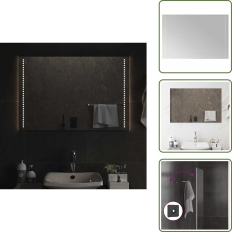 Specchio da bagno con LED - vidaXL Specchio da Bagno con Luci LED 90x60 cm - Specchio da bagno IP65