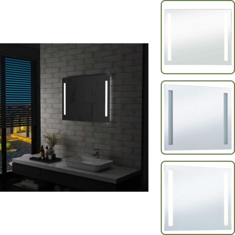 Specchio da bagno con LED - vidaXL Specchio da Parete a LED per Bagno 80x60 cm - Specchio da bagno argento